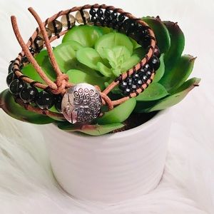 Tree of Life Smokey Quartz Crystal Bracelet